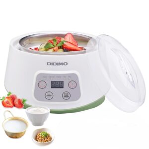 Electrical Greek Yogurt Maker with Timer and Strainer, Moveable Yogurt Machine That includes Stainless Metal Liner for Home made Yogurt