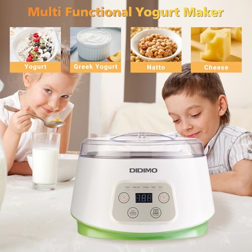 Electrical Greek Yogurt Maker with Timer and Strainer, Moveable Yogurt Machine That includes Stainless Metal Liner for Home made Yogurt