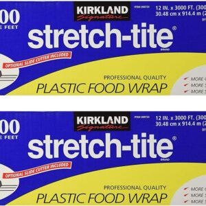 Kirkland Signature Plastic Meals Wrap – 6000 Sq. Ft (2 Rolls, Every 12″ x 3000 Sq. Ft)