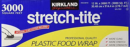 Kirkland Signature Plastic Meals Wrap - 6000 Sq. Ft (2 Rolls, Every 12" x 3000 Sq. Ft)