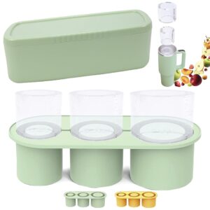 Stanley Ice Mould – Ice Dice Tray with Lid and Bin for 20, 30, and 40 oz Tumblers, Cylinder Ice Maker for Drinks, Espresso, Cocktails, and Whiskey – Straightforward Launch (Inexperienced)